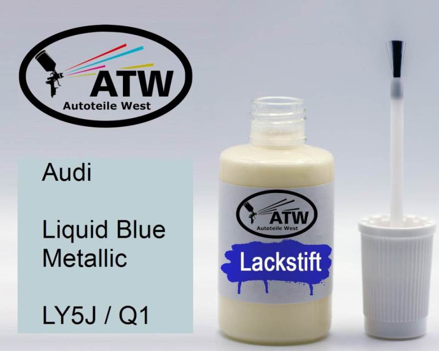 Audi, Liquid Blue Metallic, LY5J / Q1: 20ml Lackstift, von ATW Autoteile West.